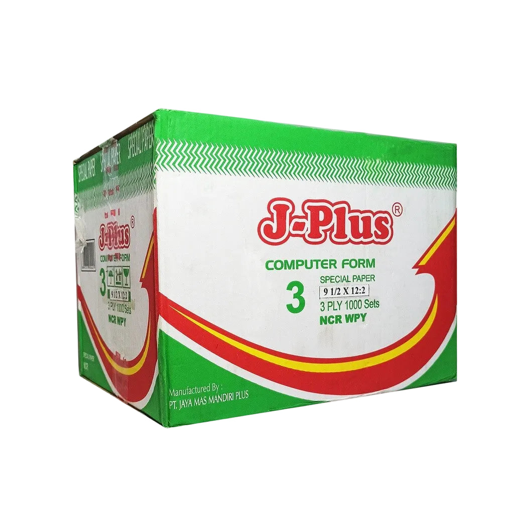 J-PLUS - Continous Form 3 Ply 9 1/2 x 12/2 NCR Kertas Komputer - Box