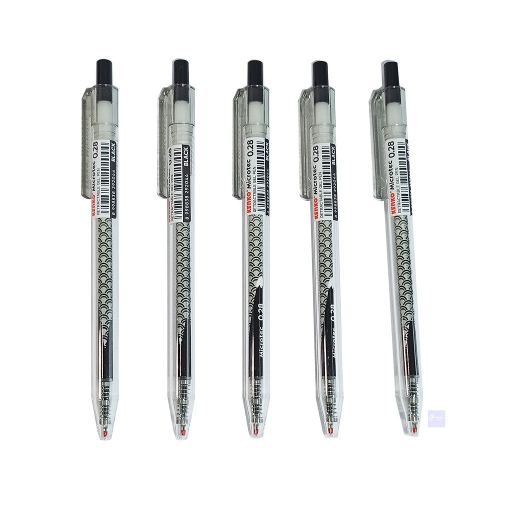 KENKO - Pulpen Jel Gel Pen Microtech 0.28 - Black - Pcs