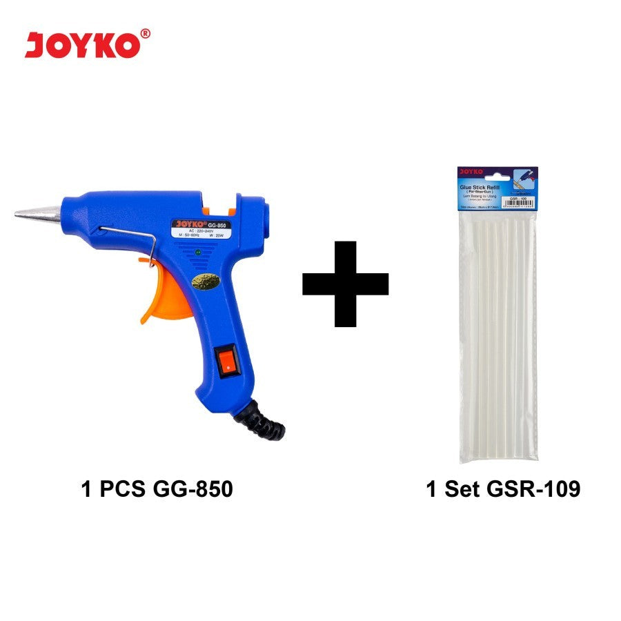 JOYKO - Glue Gun Gg-850-20 Watt + Glue Stick Refill Gsr-109 - Set