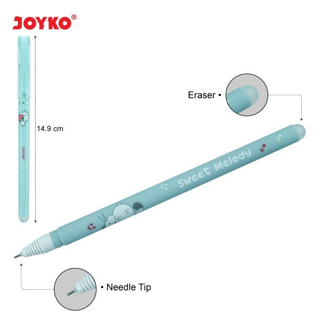 JOYKO - Erasable Gel Pen 334 - Pena Bisa di Hapus - Black - Pcs