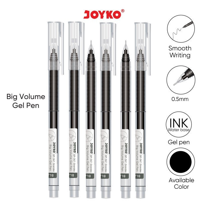 JOYKO Gel Pen GP-347 Grandez - Black -Pcs