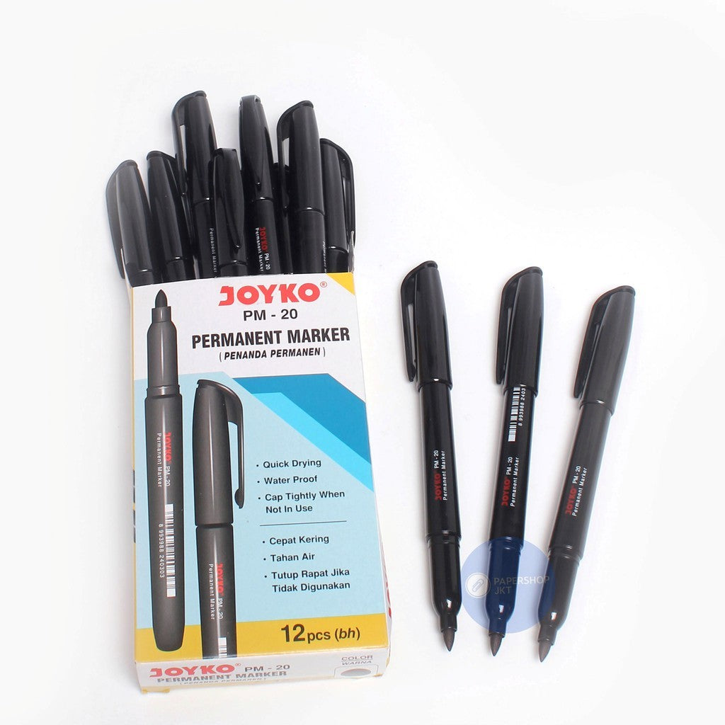 JOYKO - Spidol Permanent Marker PM-20 Hitam - Pcs