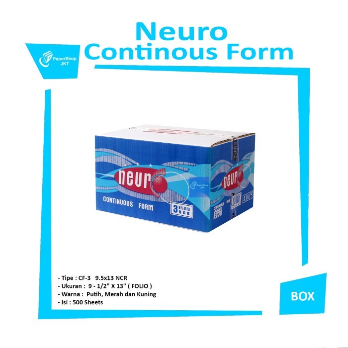 NEURO - Continous Form 3 Ply 9 1/2 x 13 ( Folio ) NCR - Box