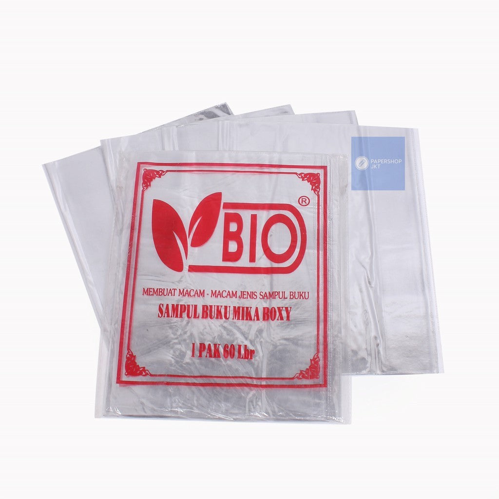 BIO - Sampul Buku Plastik Mika Ukuran Boxy ( isi 60 lembar ) - Pack