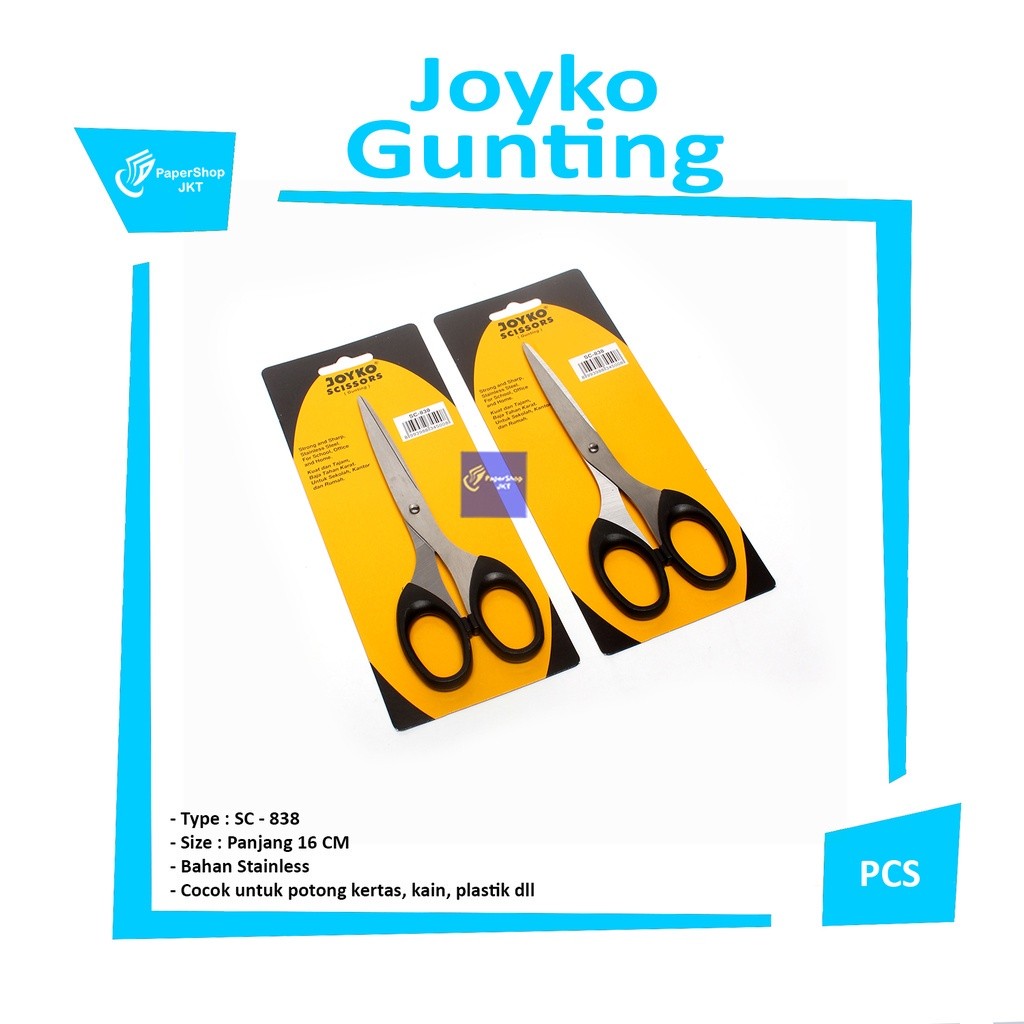 JOYKO - SC 838 // SC-838SG Gunting Sedang Stainless Steel - Pcs