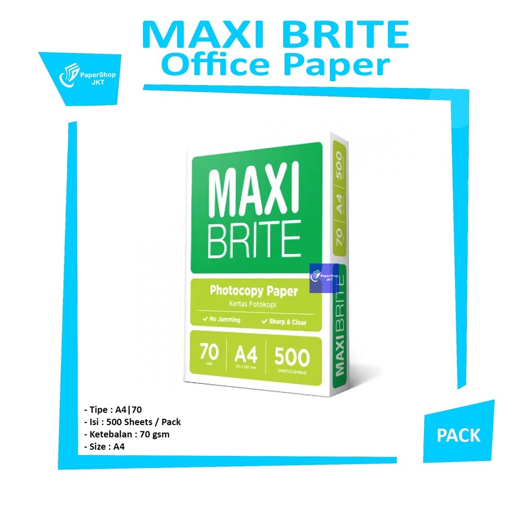 Maxi Brite -  Paper Print A4 70g Kertas Fotokopi - Rim