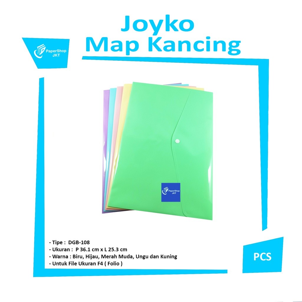 JOYKO - DBG-108 Map Kancing Plastik Pastel Color - Lusin