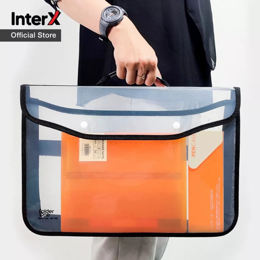 FOLDER ONE -  Map Kancing 2 Klip Jaring Tempat Plastik Penyimpanan File - Pcs