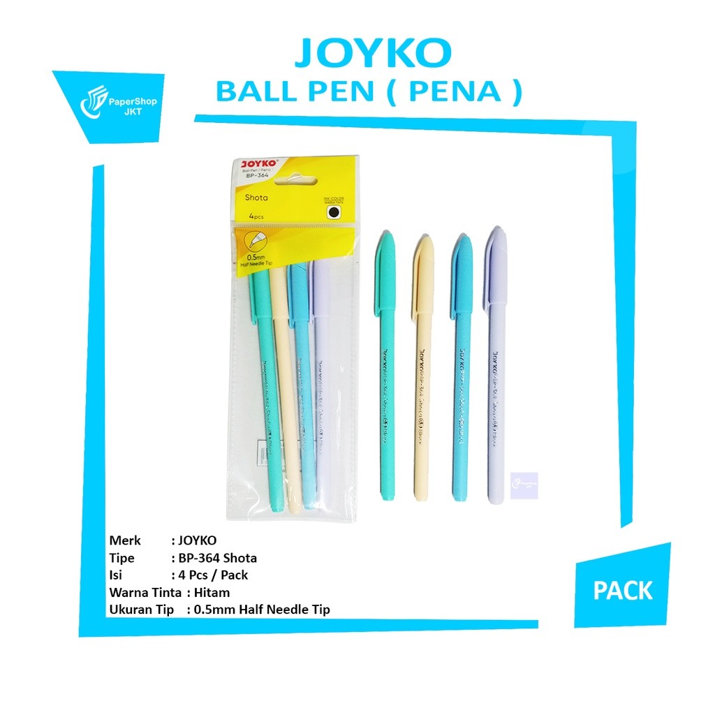 JOYKO - Pulpen Ball Pen BP-364 Shota - Black - Pack