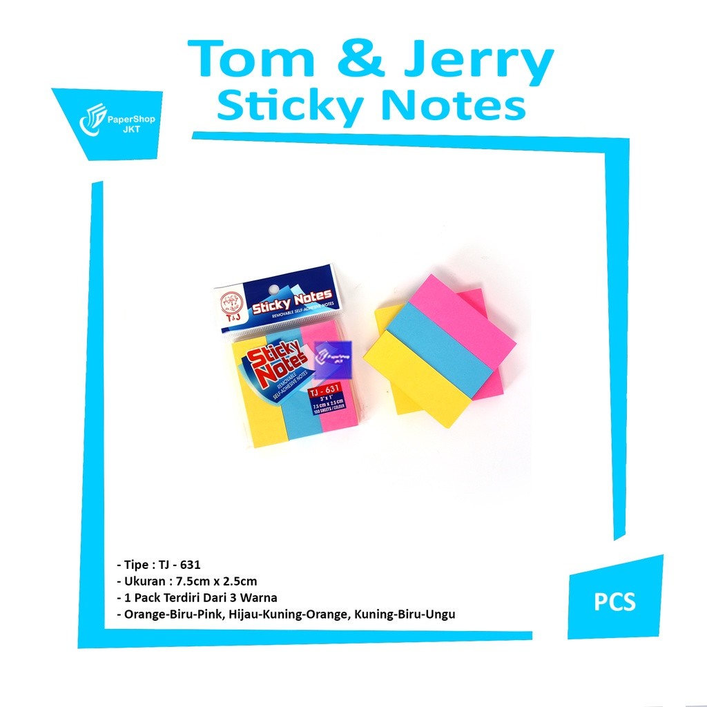 TOM & JERRY - Sticky Notes TJ-631 3 Warna - Pad