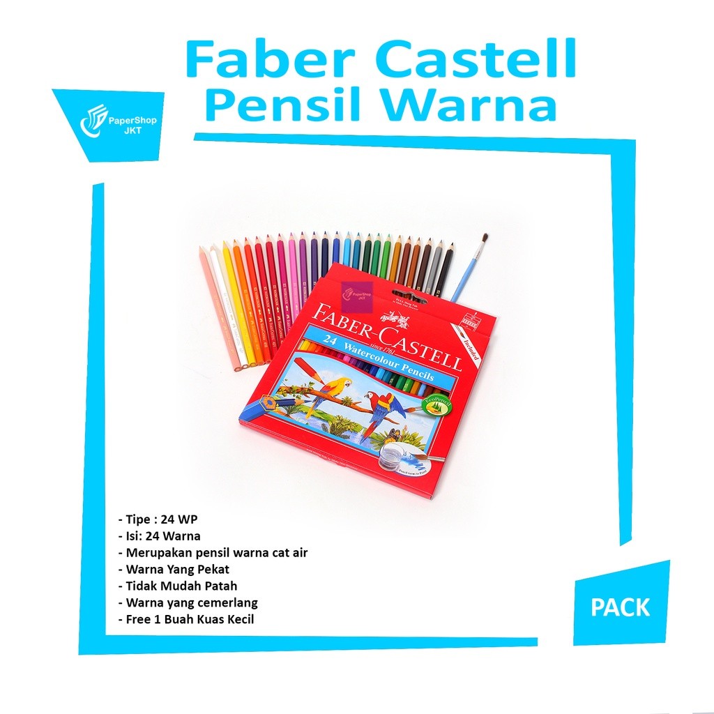 Faber Castell - Pensil Warna 24 Watercolour Pencils
