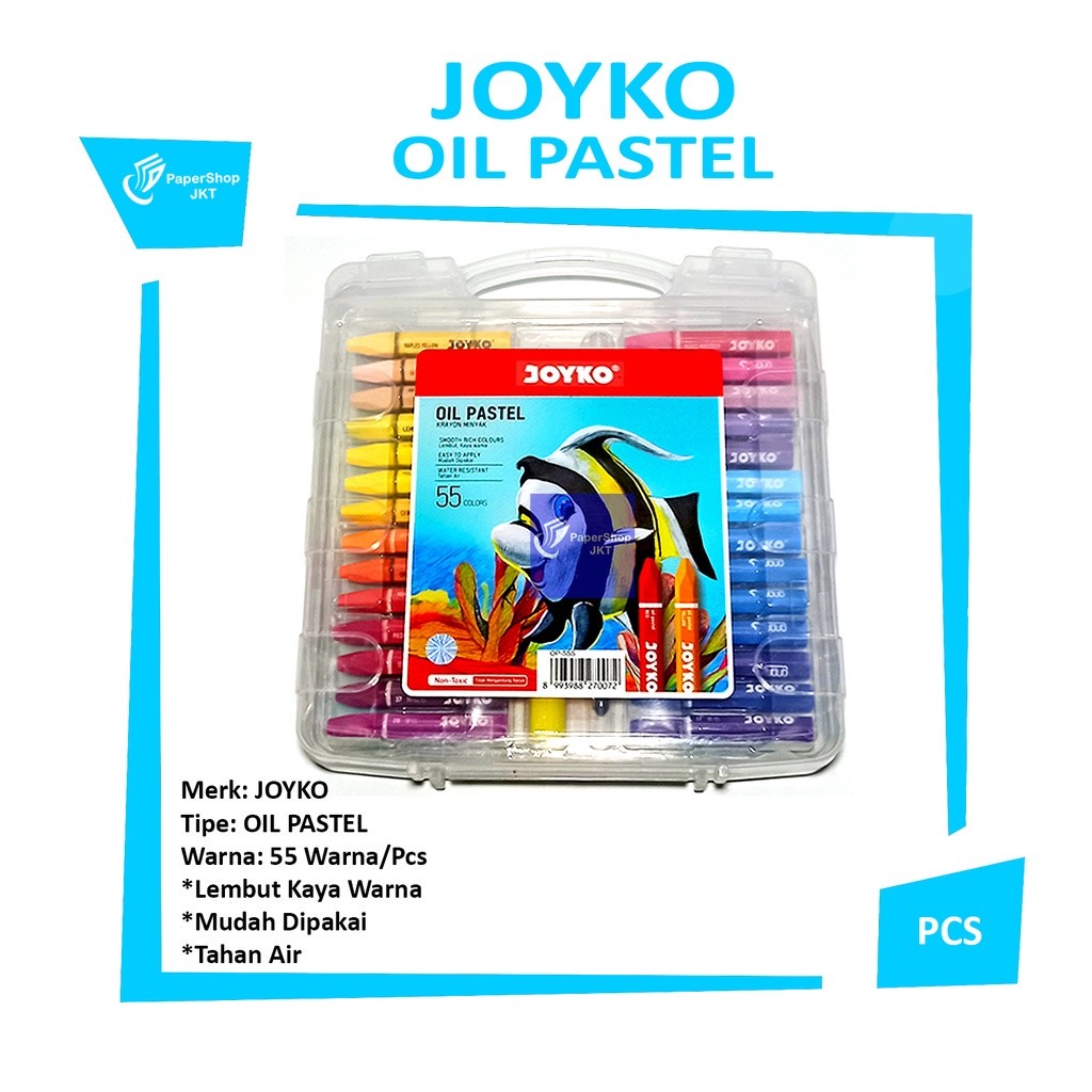 JOYKO - Krayon Minyak 55 Warna - Crayon 55 Colors Oil Pastels - Set