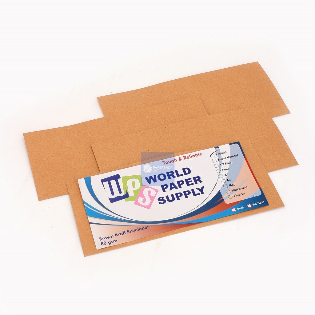 WPS - Amplop Coklat Ukuran Kabinet Wps - 11 x 24 cm - 100 Lembar - Pack
