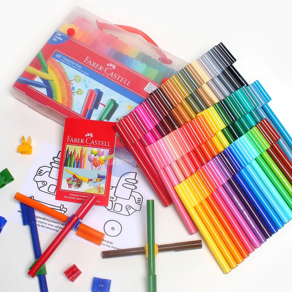 FABER CASTELL - Spidol Connector Pen Isi 60 Warna - Set