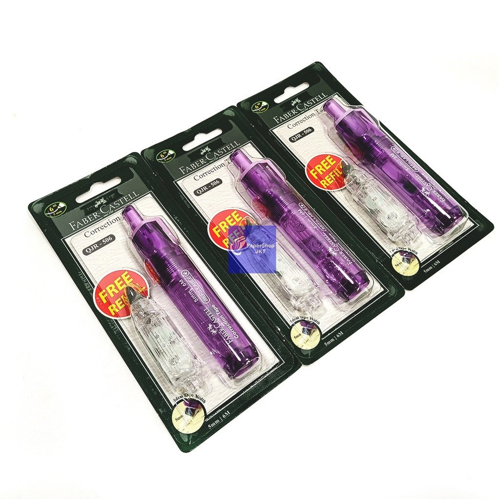 FABER CASTELL Correction Tape QJR-506 Free Refill 5mm X 6m - Pcs