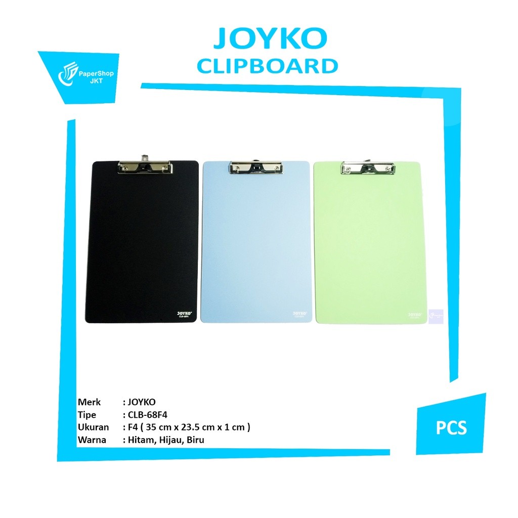 JOYKO - Papan Ujian Clipboard CLB-68F4 - Pcs