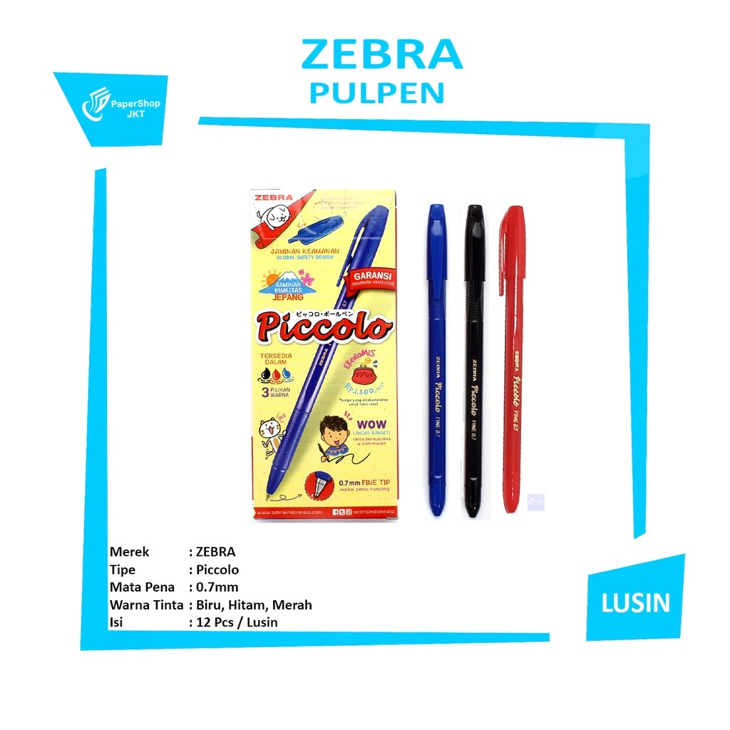 ZEBRA - Piccolo Pulpen Semi Jel Ink 0.7mm - Lusin