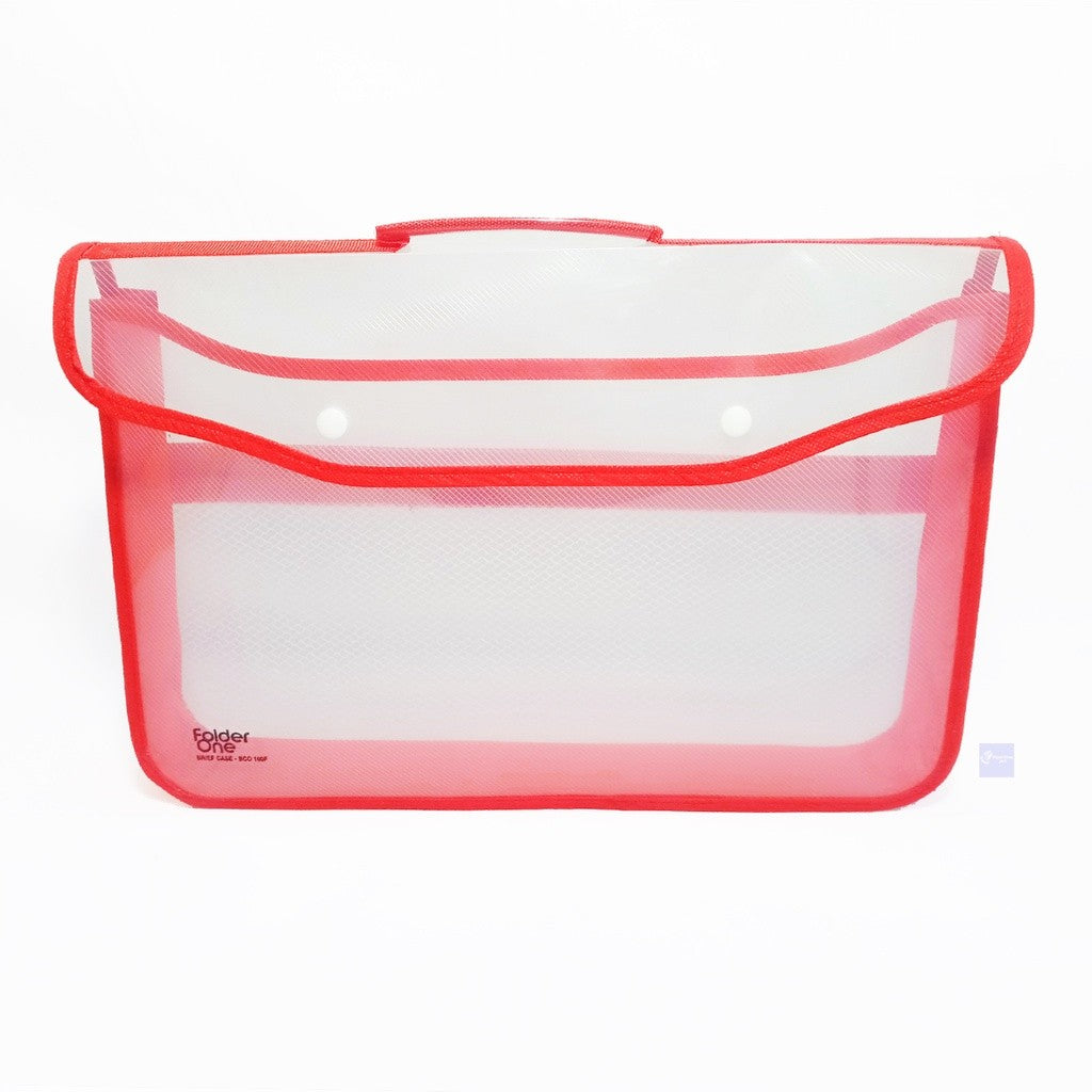 FOLDER ONE -  Map Kancing 2 Klip Jaring Tempat Plastik Penyimpanan File - Pcs
