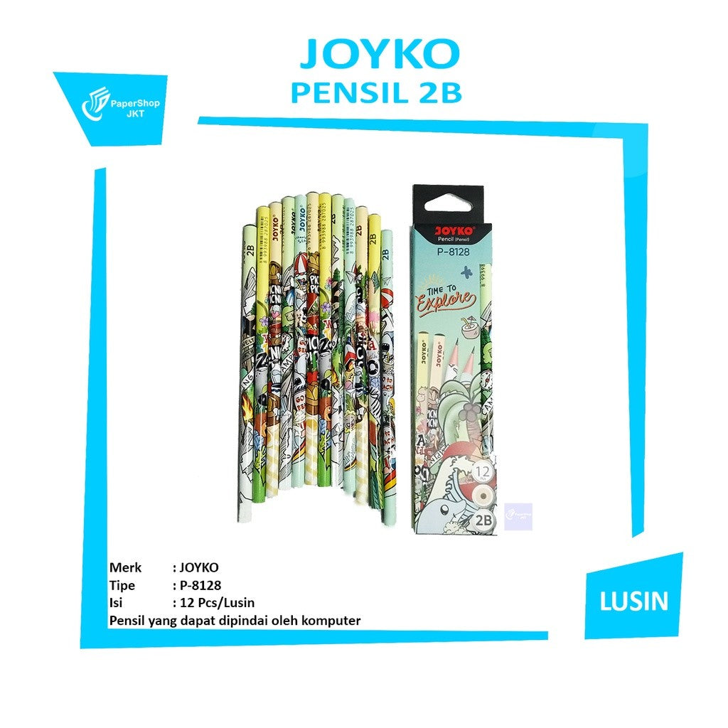 JOYKO - Pensil Ujian Kayu 2B P-8128 - Lusin
