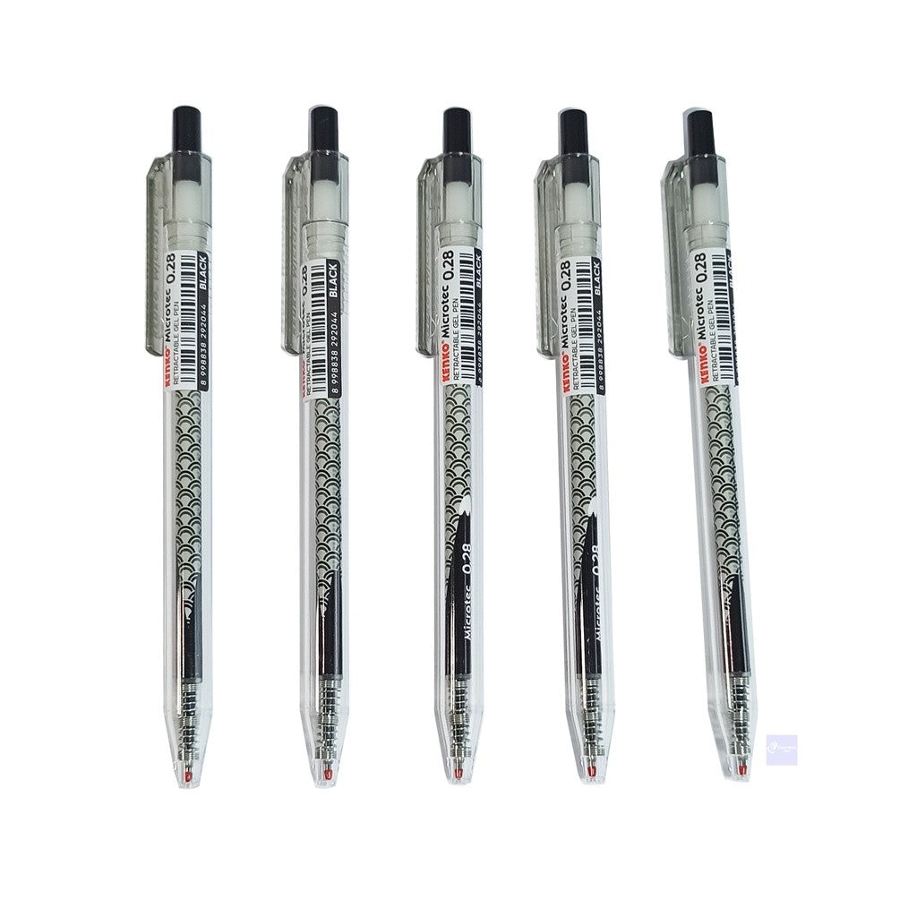 KENKO - Pulpen Jel Gel Pen Microtech 0.28 - Black - Lusin