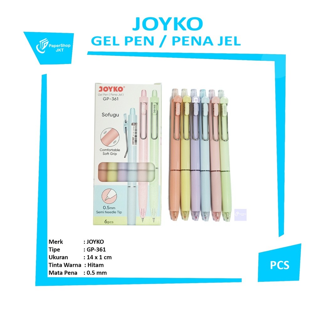 JOYKO - Gel Pen GP-361 Sofugu - Black - Pcs