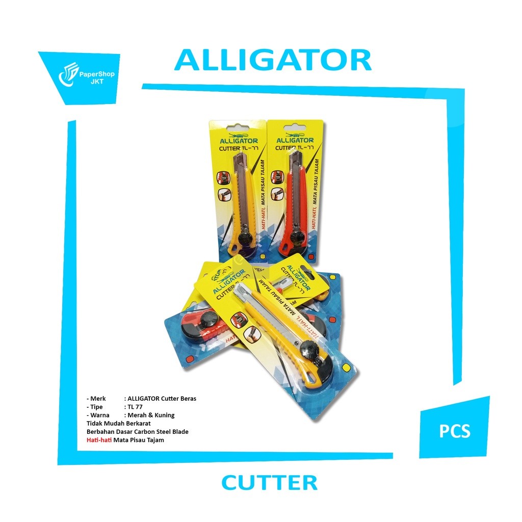 ALLIGATOR - Cutter Besar - TL 77 - Red & Yellow - Pcs