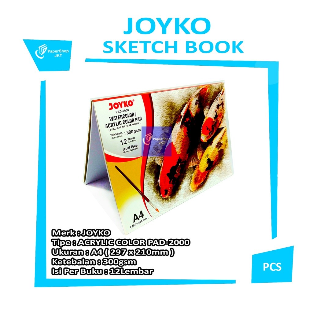 JOYKO - Buku Cat Air - Watercolor Book - A4 PAD-2000 - Pcs
