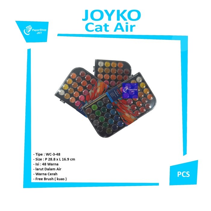 JOYKO - Watercolor Set Cat Air WC-3 Isi 48 Warna - WC-3-48 - Set