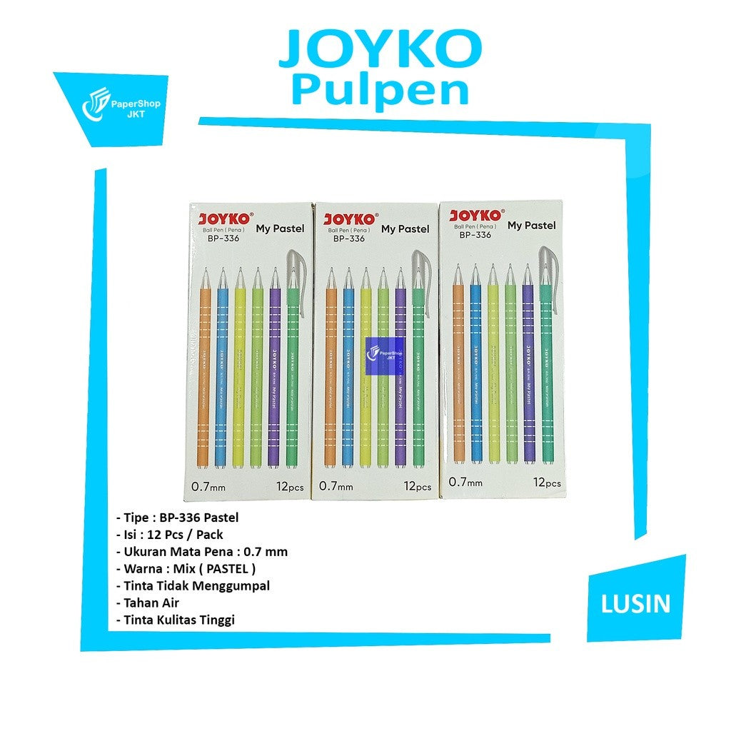 JOYKO - Pulpen - Ball Pen BP-336 My Pastel - Lusin