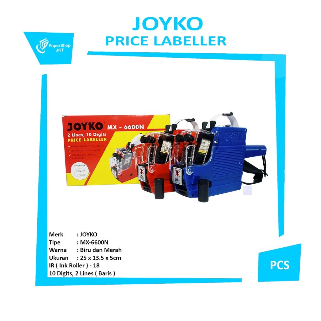 JOYKO - MX-6600A - MX-6600N Price Labeller 2 Baris ( Label Harga) - Pcs