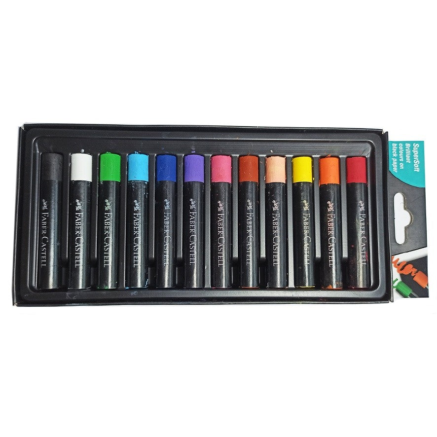 Faber Castell - Oil Pastel Black Edition 12 Warna - Set