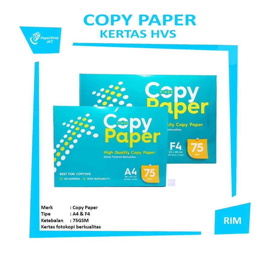 Copy Paper - Kertas HVS A4 & F4 75 Gram - Rim
