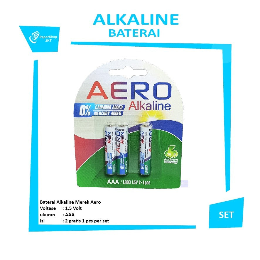 Alkaline - Baterai Aero AAA 1.5 Volt - Set