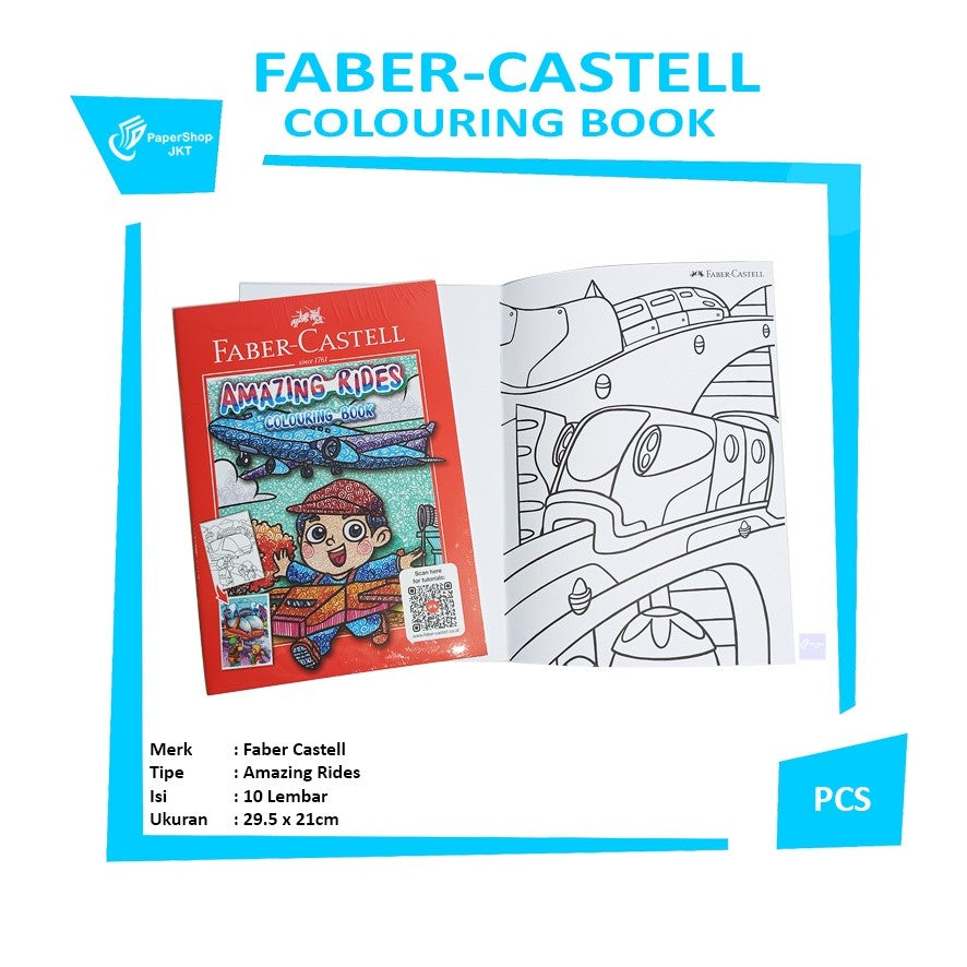 Faber Castell - Amazing Rides Colouring Book - Pcs