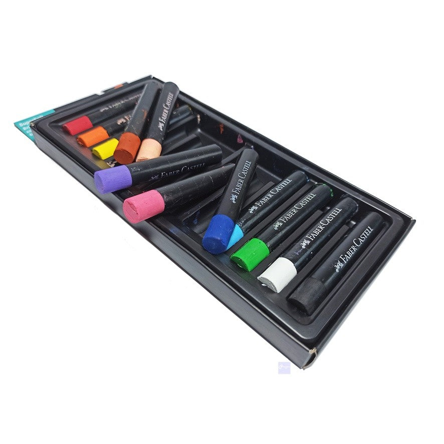 Faber Castell - Oil Pastel Black Edition 12 Warna - Set