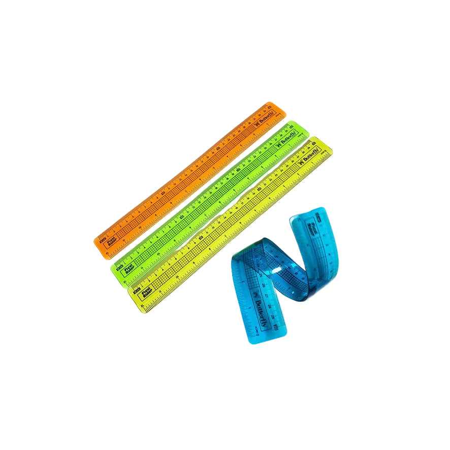 Butterfly - Flexible Ruler 30cm - Penggaris Plastik Lentur - Pcs