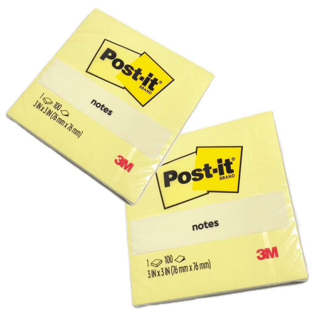 3M - Post It Sticky Notes 654-1CY 76mm x 76mm Yellow - Pad