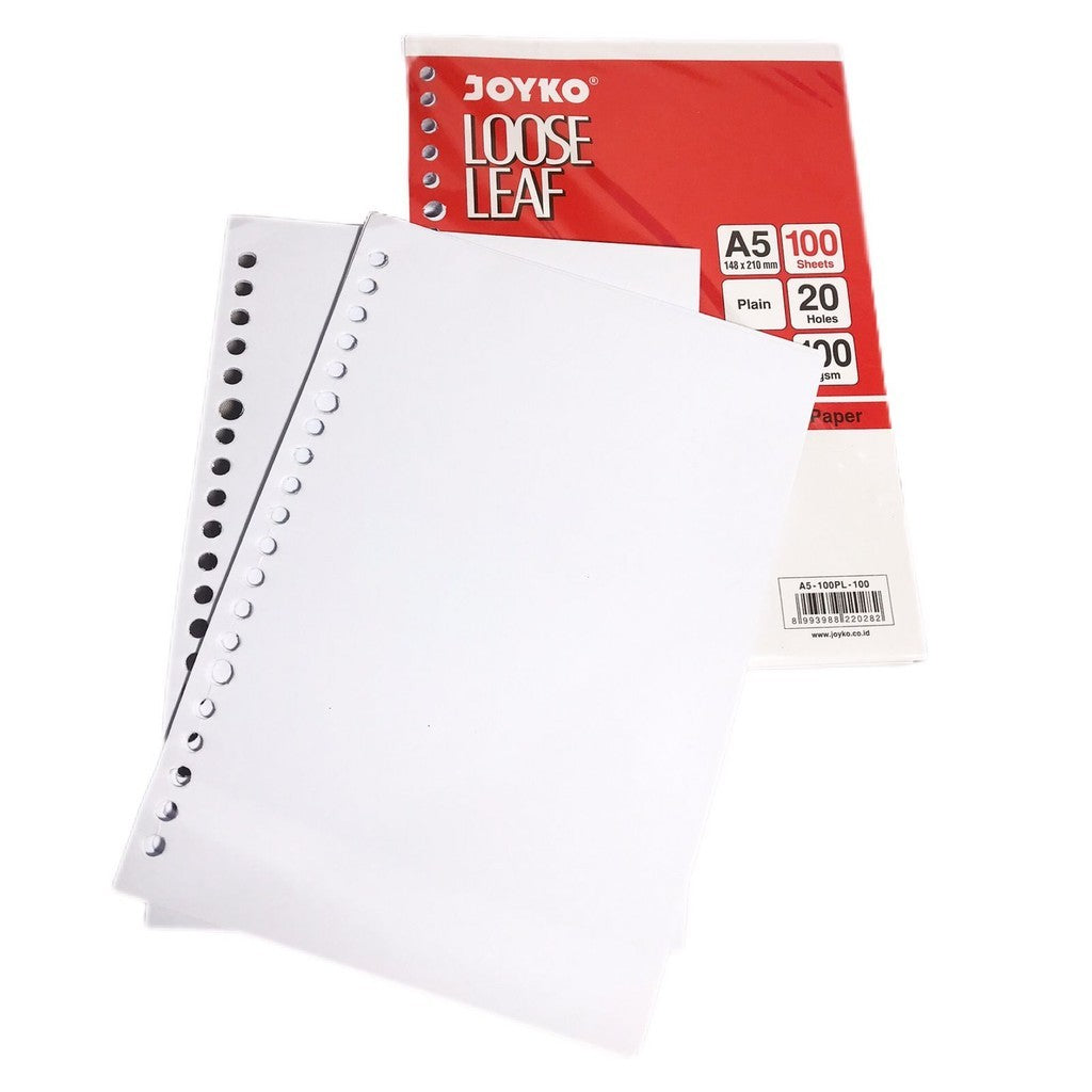 JOYKO - Loose Leaf Isi Kertas A5-100PL PLAIN - A5 100 Lembar Polos - PACK