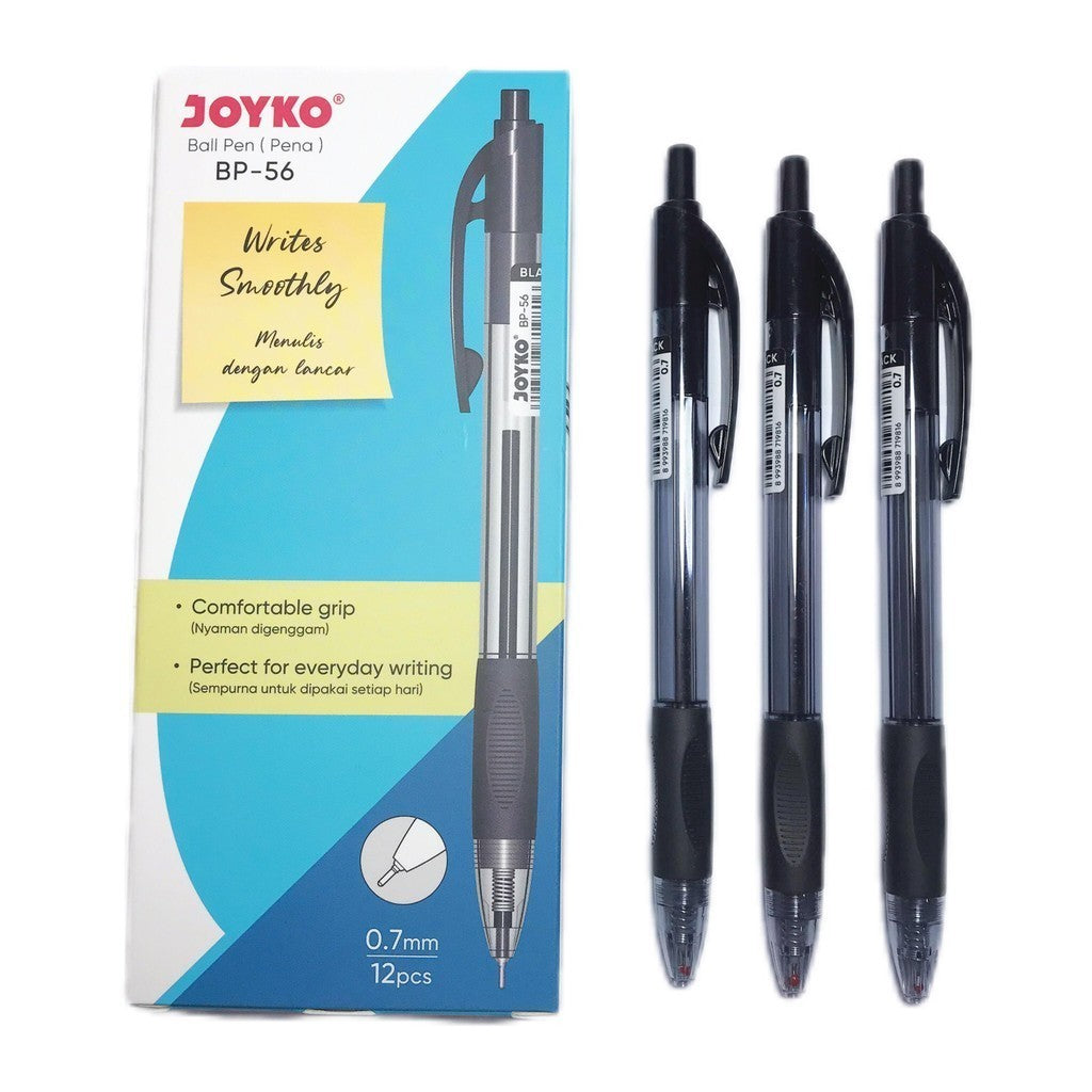 Joyko - Ballpen Pulpen BP-56 Warna Hitam - LUSIN