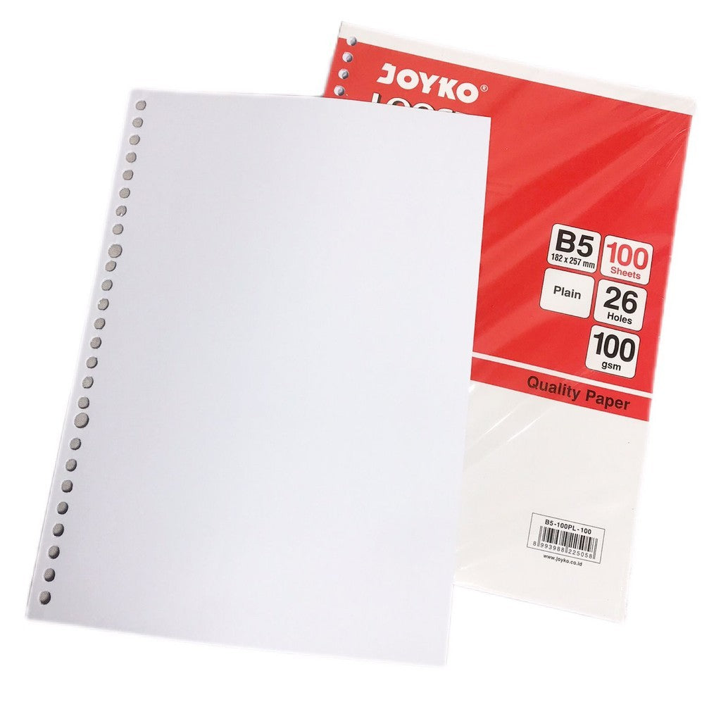 JOYKO - Loose Leaf Isi Kertas B5 PLAIN -100 Lembar - Pack