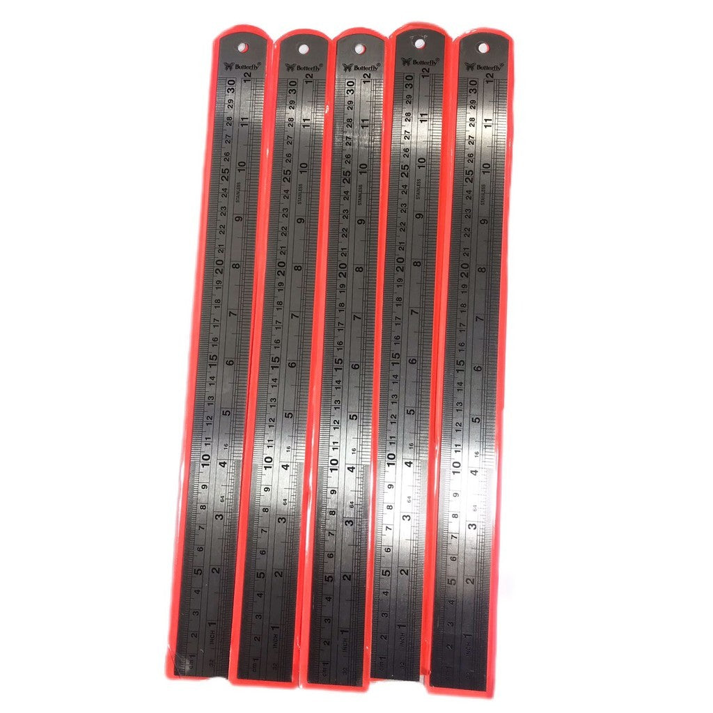 Butterfly - Penggaris Besi 30 cm / Penggaris Stainless Steel 30cm - PCS