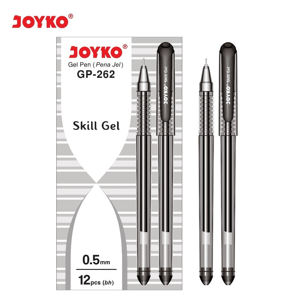 Joyko - Pulpen Gel Hitam GP262 Skill Gel - LUSIN