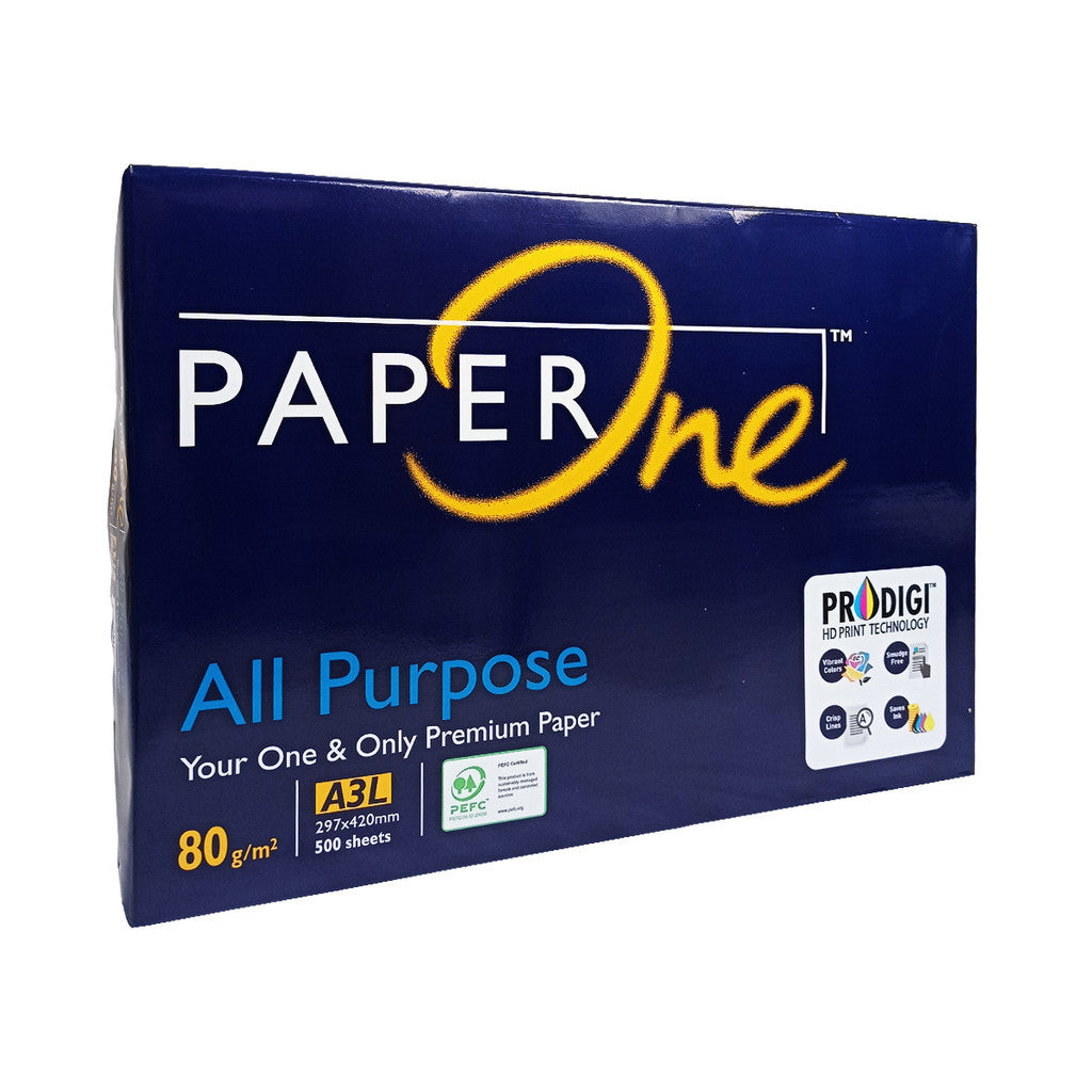 PAPERONE - Kertas Fotokopi Hvs A3 80gsm Kertas Putih Print - Rim